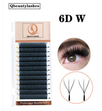 Qbeautuylashes 6D Eyelashes 0.07 6DW Extension Premade Makeup Scallop Style Lashes Natural Extensions