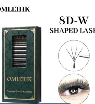 Qbeautyalshes 8D W (Double 4D) Shape Natural Eyelash Extensions Premade Fan Roller Double-ended For High Quality
