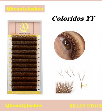 YY Light Brown Color Eyelashes 0.07 Brazilian VOLUME Extension y