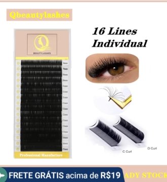 Q Beauty Lashes 16 Rows Individual Classic Eyelashes 0.07mm Russian Volume Lashes Eyelash Extension