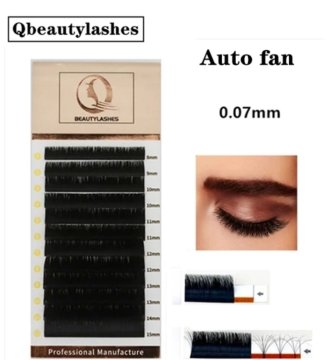 Qbeautylashes Eyelash Extensions Auto fanEasy 0.05 Pre-Thickened/Mega Volume