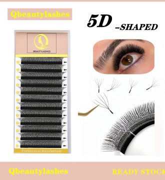 Qbeautuylashes 5D Eyelashes 0.07 5DW Extension Premade Scallop Style Lashes Natural Makeup Extensions